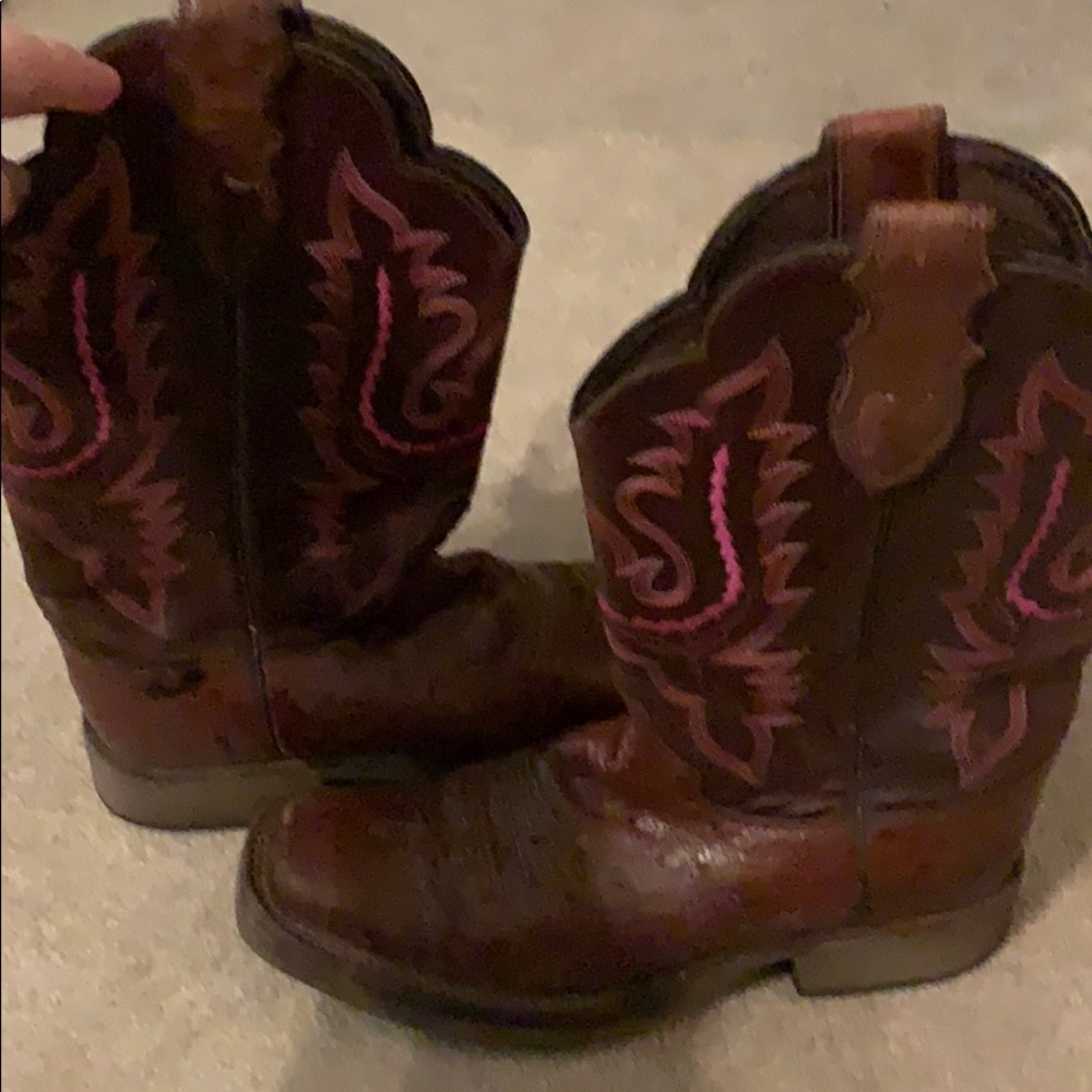 Pink and brown Justin cowboy boots
